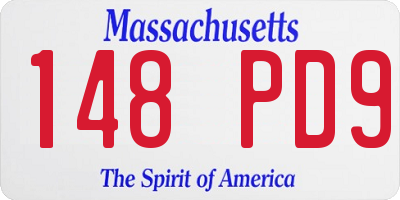 MA license plate 148PD9