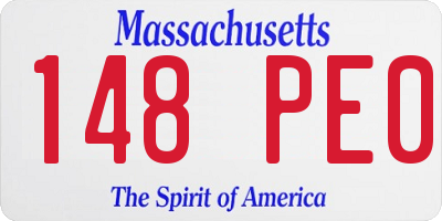 MA license plate 148PE0