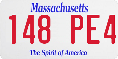 MA license plate 148PE4