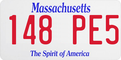 MA license plate 148PE5