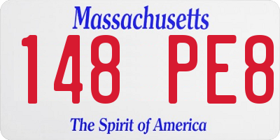 MA license plate 148PE8