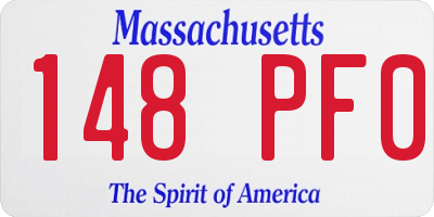 MA license plate 148PF0