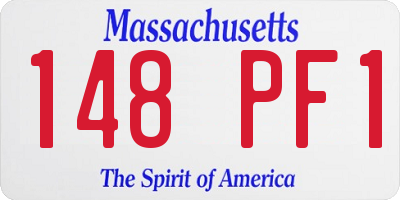 MA license plate 148PF1