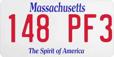 MA license plate 148PF3