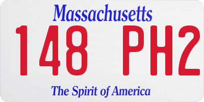 MA license plate 148PH2