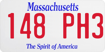 MA license plate 148PH3