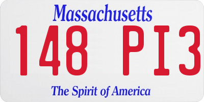 MA license plate 148PI3