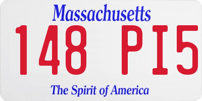 MA license plate 148PI5
