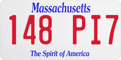 MA license plate 148PI7