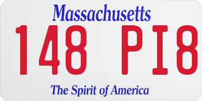 MA license plate 148PI8