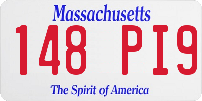 MA license plate 148PI9