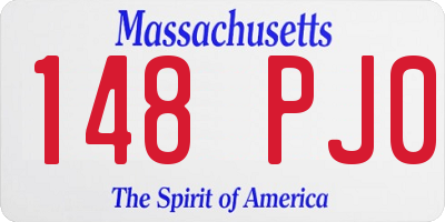 MA license plate 148PJ0
