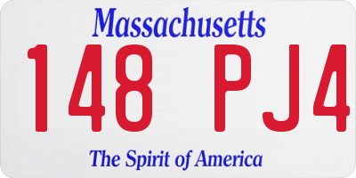MA license plate 148PJ4