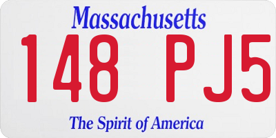 MA license plate 148PJ5