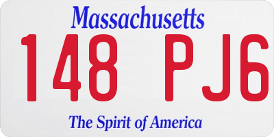 MA license plate 148PJ6