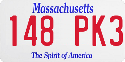 MA license plate 148PK3