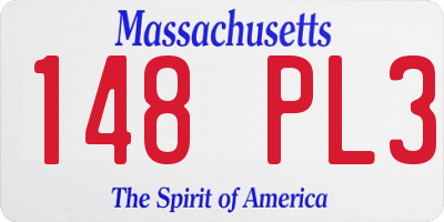 MA license plate 148PL3