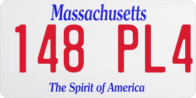 MA license plate 148PL4
