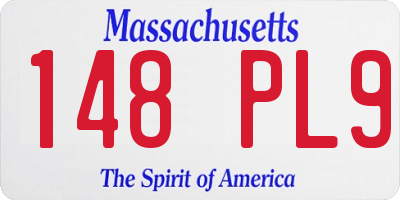 MA license plate 148PL9