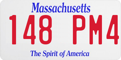 MA license plate 148PM4