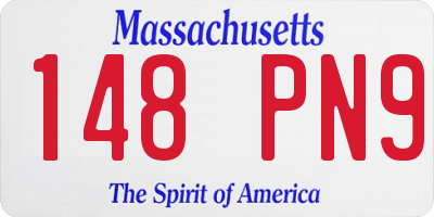 MA license plate 148PN9