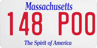 MA license plate 148PO0