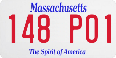 MA license plate 148PO1