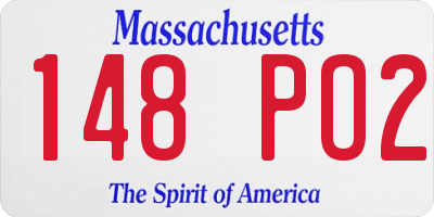 MA license plate 148PO2