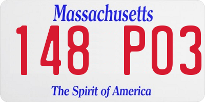 MA license plate 148PO3