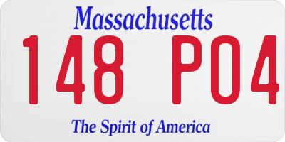 MA license plate 148PO4