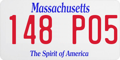 MA license plate 148PO5