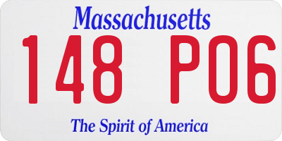 MA license plate 148PO6
