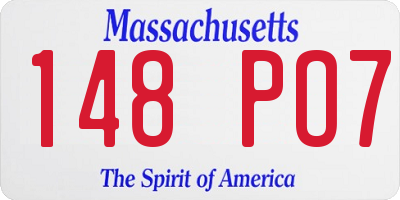MA license plate 148PO7
