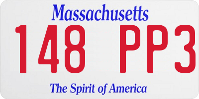 MA license plate 148PP3