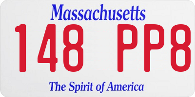 MA license plate 148PP8