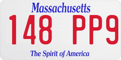 MA license plate 148PP9