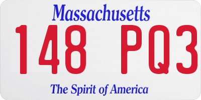 MA license plate 148PQ3
