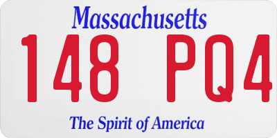 MA license plate 148PQ4