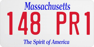 MA license plate 148PR1
