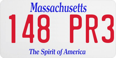 MA license plate 148PR3