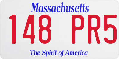 MA license plate 148PR5