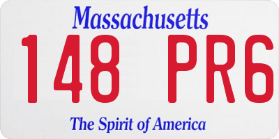 MA license plate 148PR6