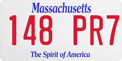 MA license plate 148PR7