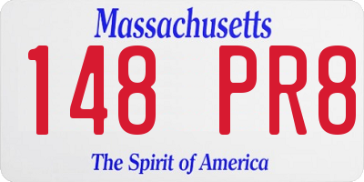 MA license plate 148PR8