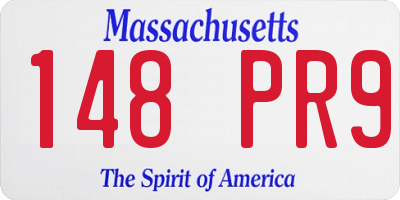MA license plate 148PR9
