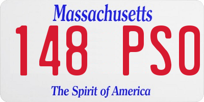 MA license plate 148PS0
