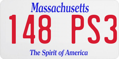 MA license plate 148PS3