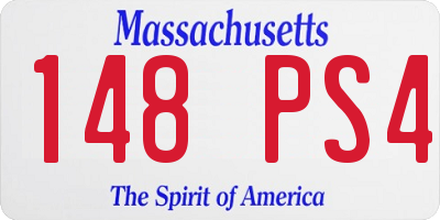MA license plate 148PS4