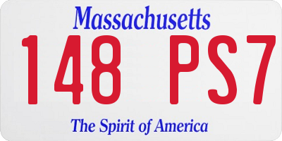 MA license plate 148PS7