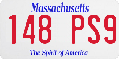 MA license plate 148PS9